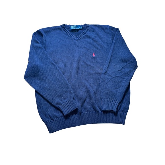 Polo Ralph Lauren Other - Vintage Polo Ralph Lauren V-Neck Sweater Cotton Knit Classic Fit XL